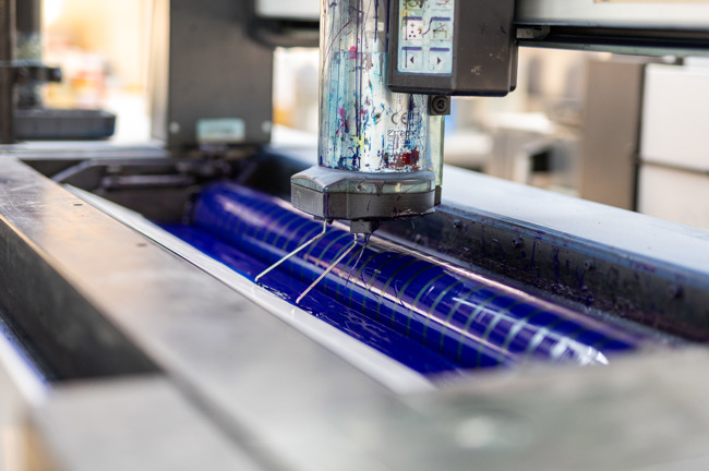 Die Farbzuführung im Druckwerk. Die Farbzuführung im Druckwerk.