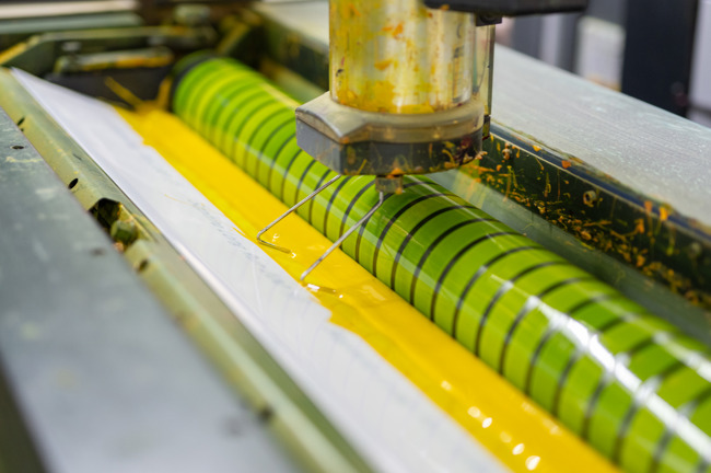 Die Farbzuführung im Druckwerk. Die Farbzuführung im Druckwerk.