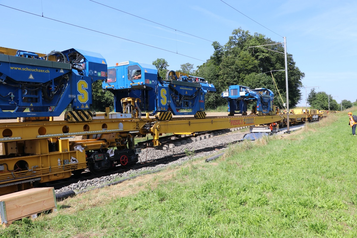 Zwei blaue Wagen